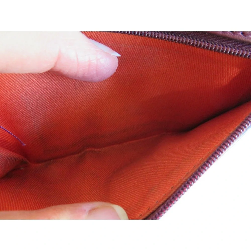 Fossil Wristlet Fuchsia Leather Clutch‎ Bag 6.5
